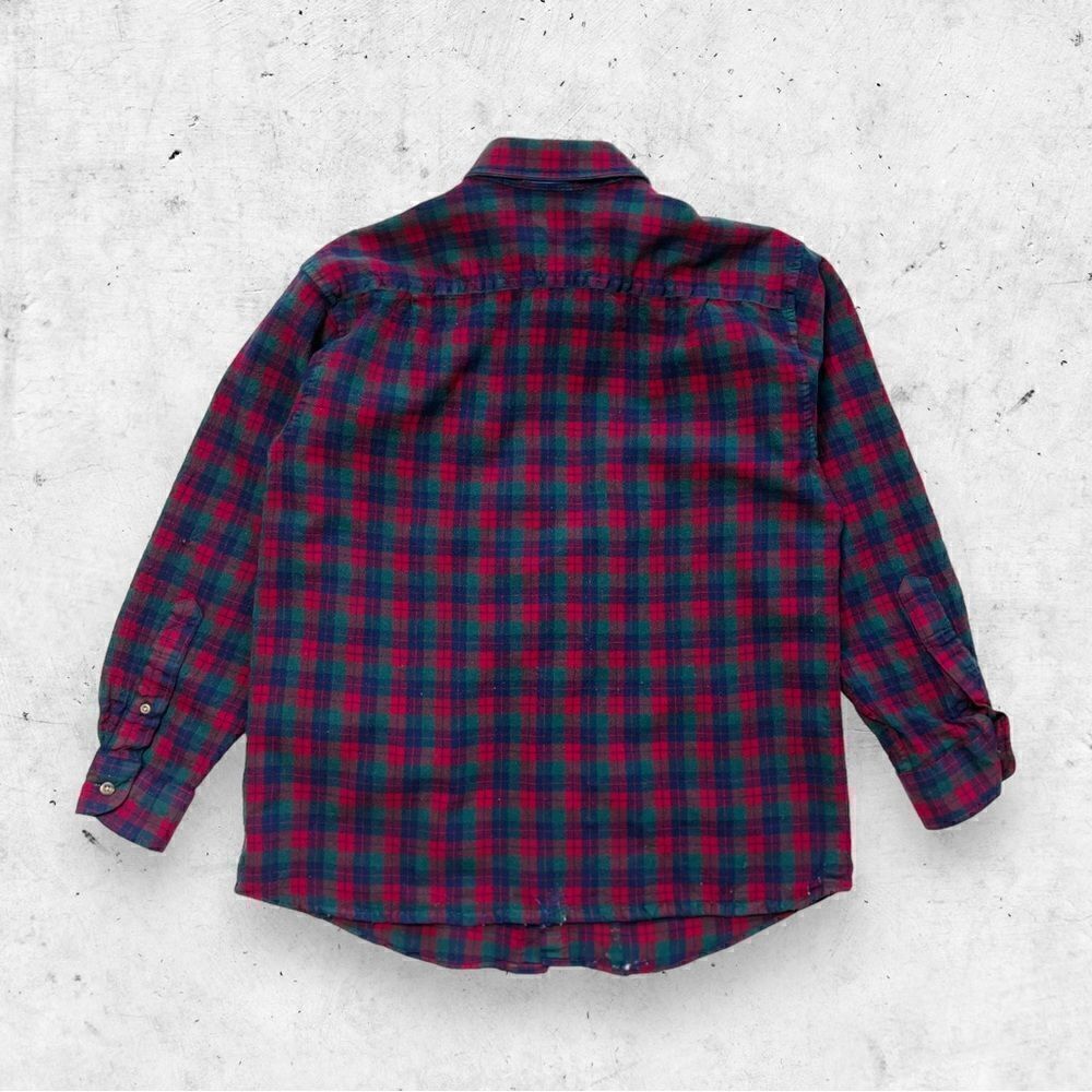 Vtg 90s Pendleton Fireside Wool Flannel Shirt, Plaid, USA Made, Red Green, M L - Picture 2 of 6